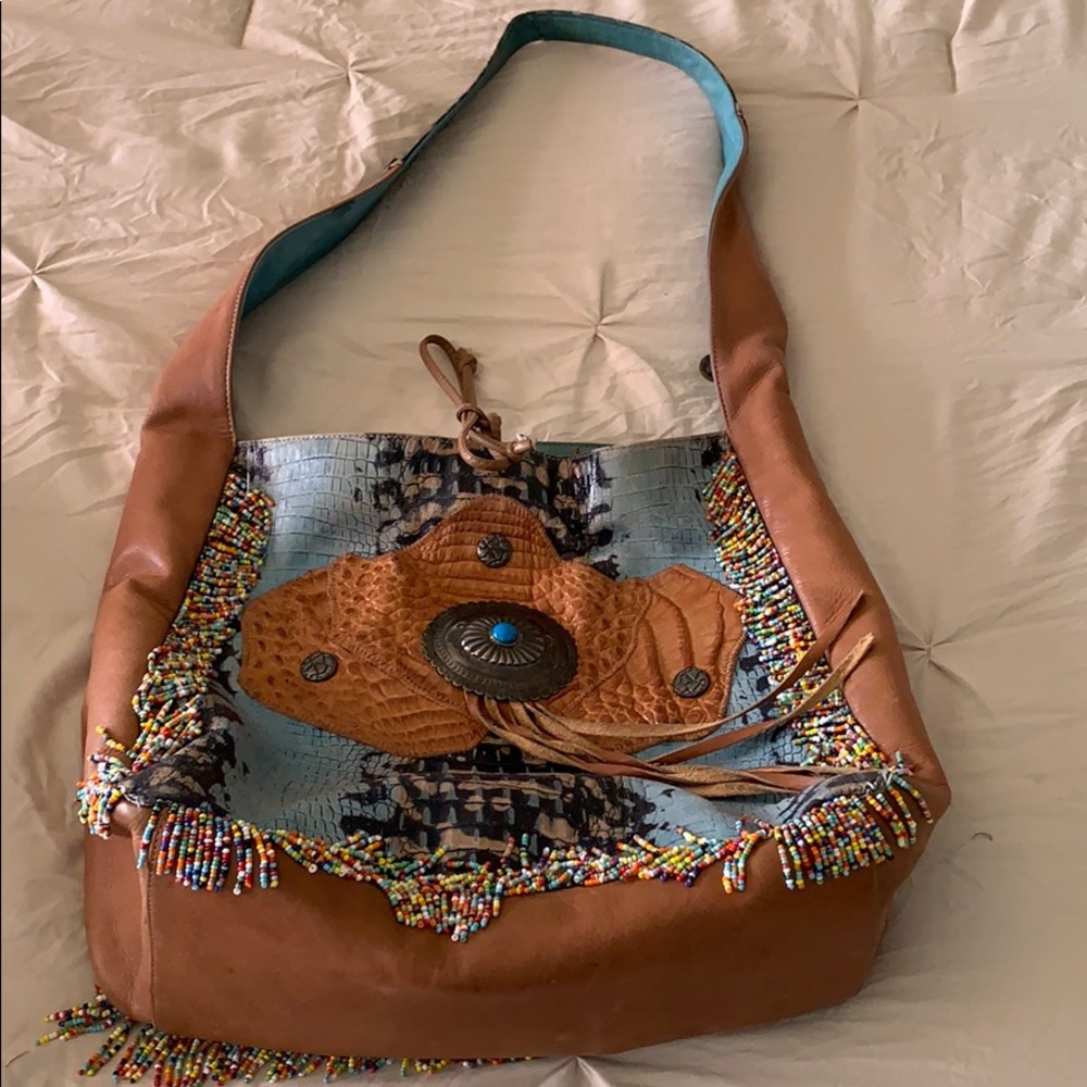 Turquoise western purse